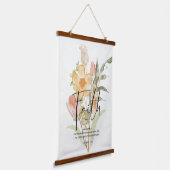 信仰 – ヘブル11:1オレンジ色のフローラ 吊り下げ型タペストリー (傾斜あり)