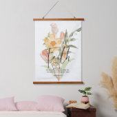 信仰 – ヘブル11:1オレンジ色のフローラ 吊り下げ型タペストリー (寝室)