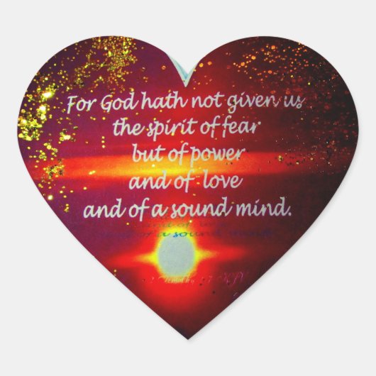 信仰、勇気付けられるクリスチャンのシール ハートシール (正面)