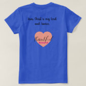 信仰, 女性, 美しさ Tシャツ (デザイン裏面)