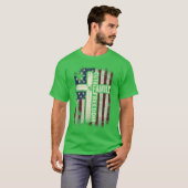 信仰 家庭 自由 アメリカ国旗 Tシャツ (正面フル)