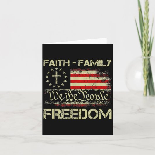 信仰 家族 ドム 愛国 キリスト教 十字架 アメリカ カード (正面)