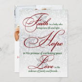 信仰、希望、ラブシルバーフォトクリスマスカード シーズンカード (正面/裏面)