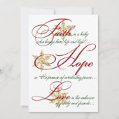 信仰、希望、ラブ金ゴールドフォトクリスマスカード シーズンカード (正面)