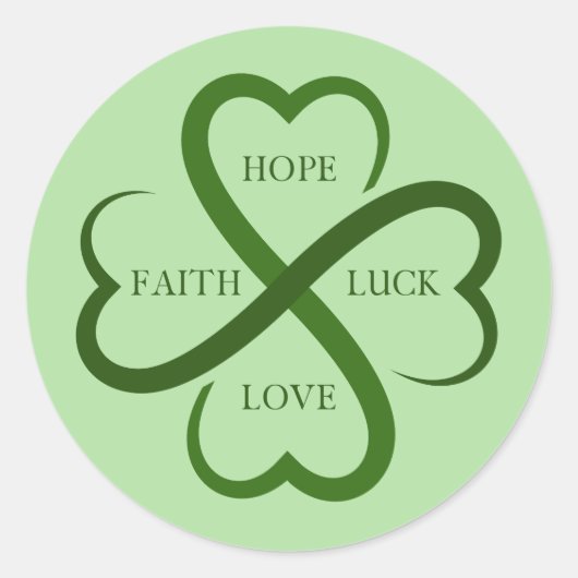 信仰、希望、幸運、愛 ラウンドシール (正面)