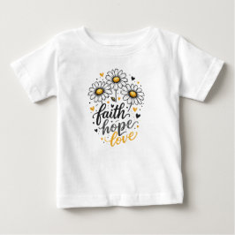 信仰、希望、愛とデイジーのベビーTシャツ ベビーTシャツ