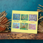 信仰、希望、愛の天使の言葉コラージュ詩のプラーク フォトプラーク (側面)