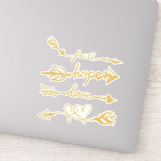 信仰、希望、愛の矢 シール (詳細)