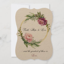 信仰、希望、愛の結婚式招待状