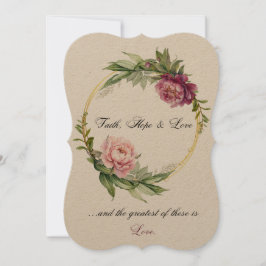 信仰、希望、愛の結婚式招待状