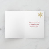 信仰、希望、愛の金ゴールド雪の結晶クリスマスカード シーズンカード (内部)