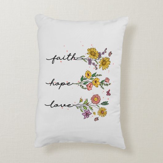 信仰 – 希望 – 愛 | インスパイアフローラデザイン アクセントクッション (裏面(縦))