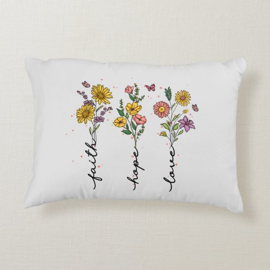 信仰 – 希望 – 愛 | インスパイアフローラデザイン アクセントクッション (裏面)