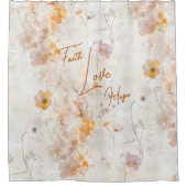 信仰 希望 愛 エレガント ウォーターカラー シャワーカーテン (正面)