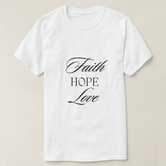 信仰、希望、愛 ミニマリストデザイン Tシャツ (デザイン正面)