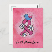 信仰 希望 愛 乳がん ピンクリボン 祈り ポストカード (正面/裏面)