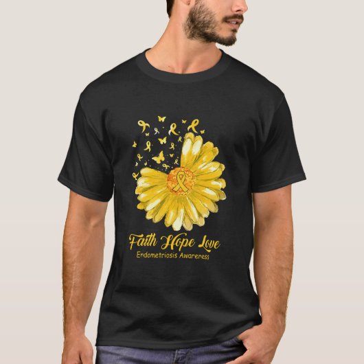 信仰 希望 愛 子宮内膜症の認識 Tシャツ (正面)
