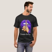 信仰 希望 愛 戦え 紫のリボン 線維筋痛症 Tシャツ (正面フル)