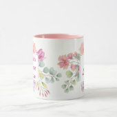 信仰 希望 愛 水彩画の花 モノグラム マグカップ (中央)