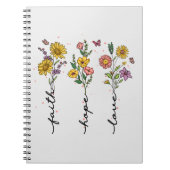 信仰、希望、愛 – 鮮やかフローラ感動的 ノートブック (正面)