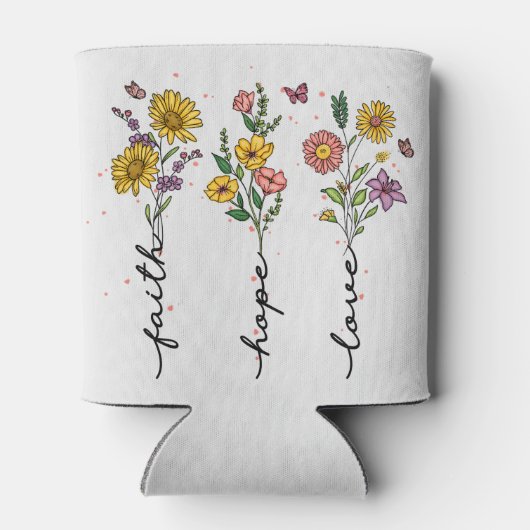 信仰、希望、愛 – 鮮やかフローラ感動的 缶クーラー (裏面)