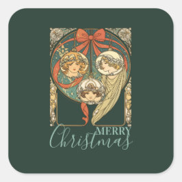 信仰、希望、慈善ベクター クリスマス オーナメント スクエアシール