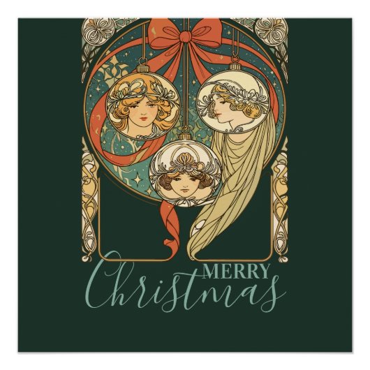 信仰、希望、慈善ベクター クリスマス オーナメント ポスター (正面)