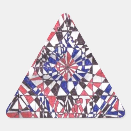 信仰、希望、慈善、愛の製品 三角形シール (正面)