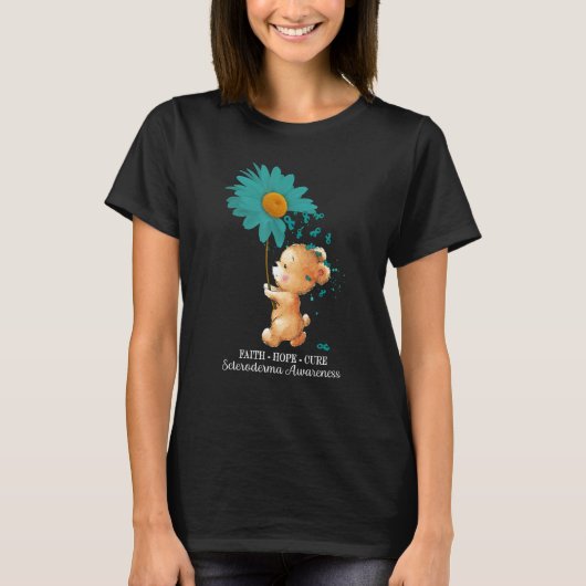 信仰 希望 治癒 ティール色 硬化症 認識 Tシャツ (正面)
