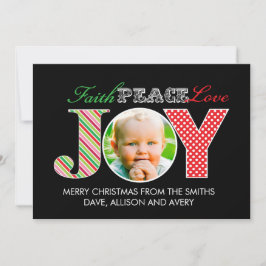 信仰、平和、愛と喜び写真クリスマスカード シーズンカード