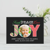 信仰、平和、愛と喜び写真クリスマスカード シーズンカード (スタンド正面)