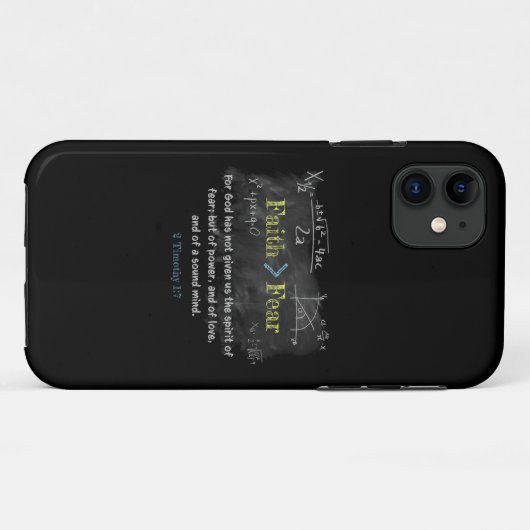 信仰>恐れ2テモテ1:7キリスト教の聖句数学 Case-Mate iPhoneケース (裏面(横))