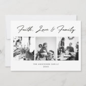 信仰、愛、家族のクリスマス。写真モダン数々の シーズンカード (正面)