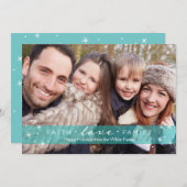 信仰+愛+家族写真のホリデーカード シーズンカード (正面/裏面)