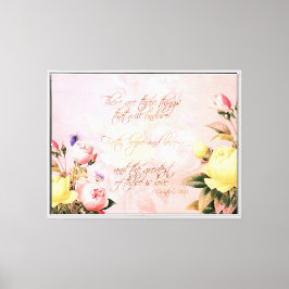 信仰、愛、希望のバラ キャンバスプリント