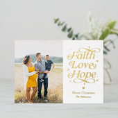 信仰 愛 希望 ホリデーカード クリスマスカード 箔シーズンカード (立ち正面)