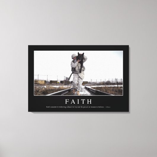信仰：感動的引用文 キャンバスプリント (正面)