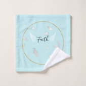 信仰,浴室の飾り紙,青,タオルセット,家 バスタオルセット (ウォッシュタオル)