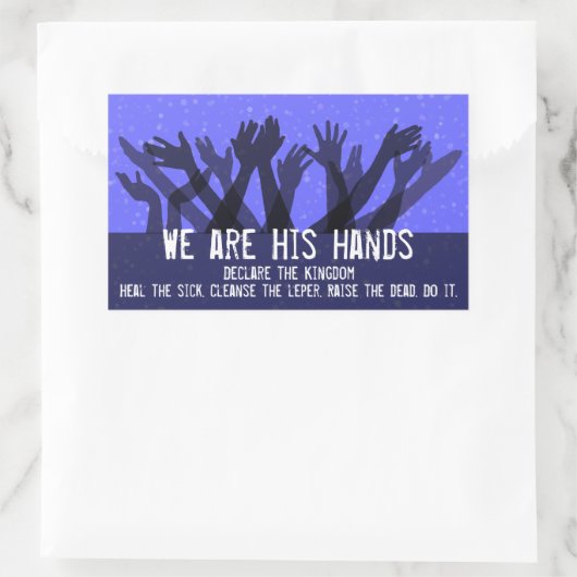 信仰。癒し。病気を癒す。精神が満たされた。塗られた 長方形シール (バッグ)