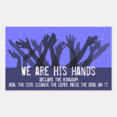 信仰。癒し。病気を癒す。精神が満たされた。塗られた 長方形シール (正面)