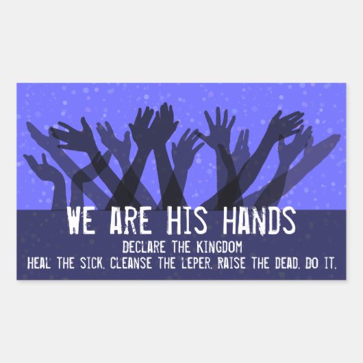 信仰。癒し。病気を癒す。精神が満たされた。塗られた 長方形シール (正面)