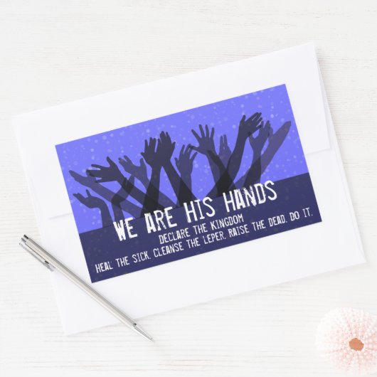 信仰。癒し。病気を癒す。精神が満たされた。塗られた 長方形シール (封筒)