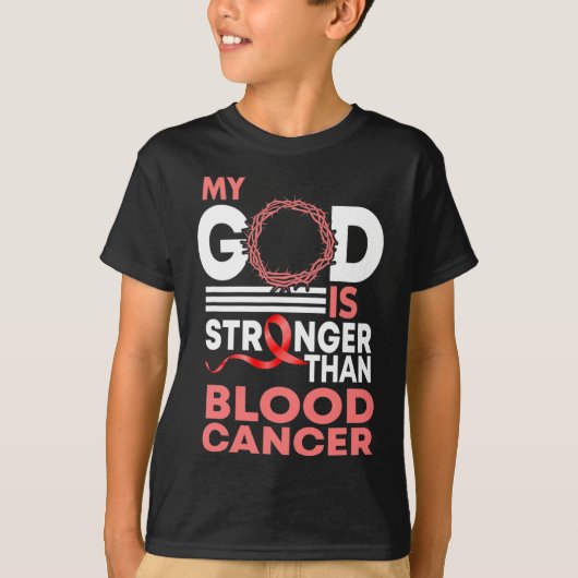 信仰 私の神は血がん啓発より強い Tシャツ (正面)