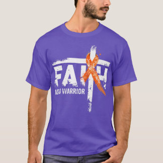 信仰ADHD認識度オレンジリボンクリスチャンクロス Tシャツ