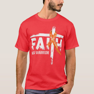 信仰ADHD認識度オレンジリボンクリスチャンクロス Tシャツ