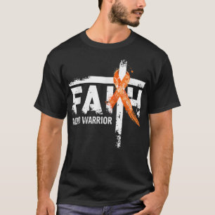 信仰ADHD認識度オレンジリボンクリスチャンクロス Tシャツ