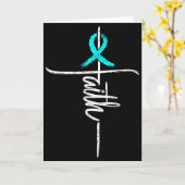 信仰PCOS認識クロス キリスト教 リボン ティール S カード (黄色い花)