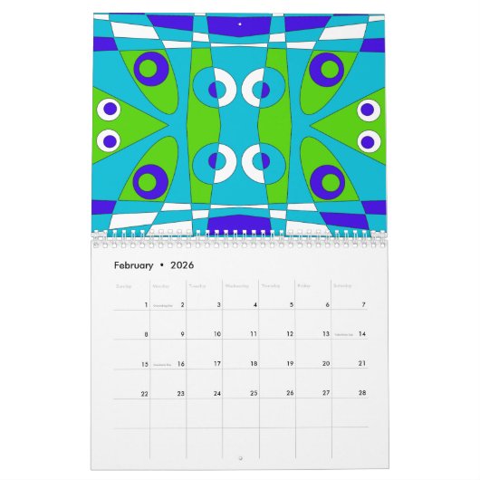 信保仰カレンダー カレンダー (2月 2026)