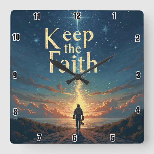 信保念:ガイド付き旅 スクエア壁時計 (正面)