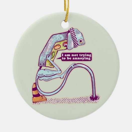 信号が悲しそうである セラミックオーナメント (正面)